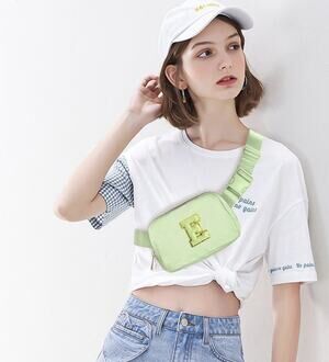 Fanny Pack Belt Bag Crossbody Monogramed E Mint Green New